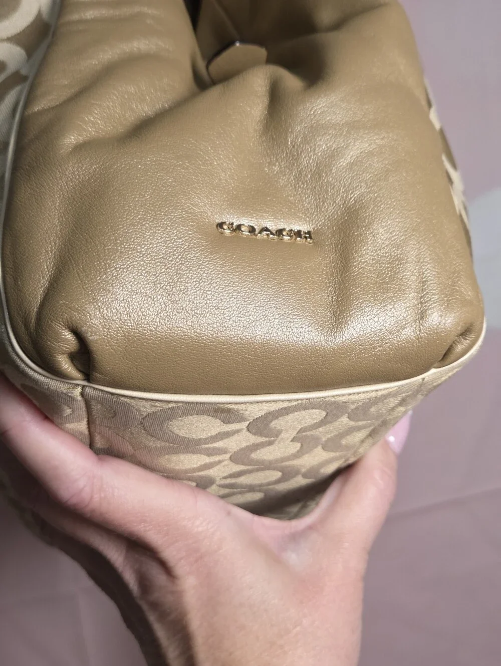Coach Madison Op Art Sateen Gold Shoulder Bag W/ 2 Hangtags
